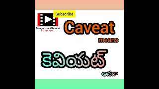 కెవియట్ అనగా  Caveat means