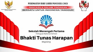 Upacara peringatan hari lahir Pancasila tahun 2021 di SMP Bhakti Tunas Harapan