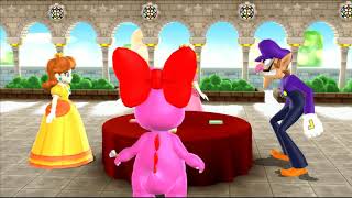 Mario Party 9 Garden Battle - Peach vs Daisy vs Waluigi vs Birdo| Cartoons Mee