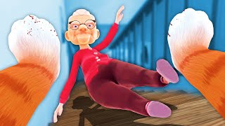 EVIL CAT Throws Granny Down STAIRS... (I Am Cat VR)