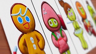 Drawing  3D Cookie Run / GingerBrave, Strawberry Cookies, GingerBright