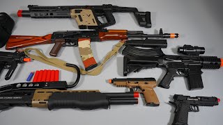 AK74 GBB Airsoft Toy Gun - Shell ejecting FN Five-seveN Pistol - M4 - SPAS12 - Toy Guns Collection