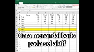 Cara menandai otomatis baris pada sel aktif - menghindari kesalahan mengisi data yang banyak