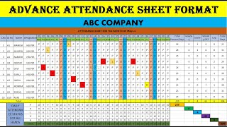 Professional fully automatic attendance Sheet in excel | ms excel |attendance sheet