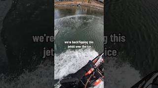 Jetski backflip over ice #ice #jetski #backflip #flip #sendit #fullsend #extremesports #2stroke