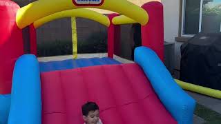 Little Tikes Jump 'n Slide Inflatable Bouncer Includes Heavy Duty Blower Review & Setup