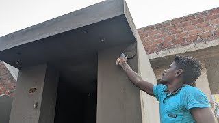 Plastering Techniques Bathroom Window Slab Speed Plastering with Cement || Loft Plastering for House