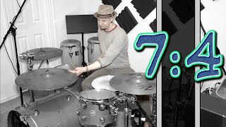 7:4 Polyrhythm Groove on DRUMS!