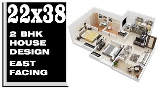 22 X 38 of 40 x 60 East face house plan walk through by Concept Point Archiect & Interior.