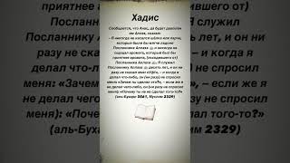 Я служил Посланнику Аллаха  ﷺ десять лет, и он ни разу не сказал мне: «Уф!» #хадис #hadees #ислам