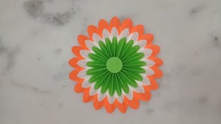 Tri colour flower making for independence day / Paper flower making idea for independence day