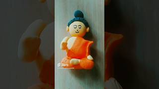 Diy Gautam Buddha with soft clay 🥰🙏🏻♥️#shorts#clayart