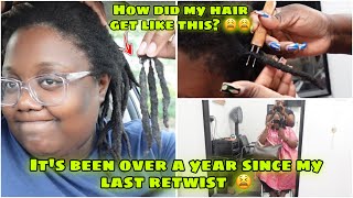 First Time Getting A Retwist In Over A YEAR‼️| Wash~Retwist~Re-Attachments~1st time with a Style