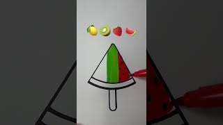 Satisfying creative art 🍋🥝🍓🍉 #viral #trending #youtubeshorts #coloring #painting #artwork