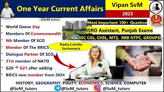 One year MOST IMPORTANT 100  Current affairs 2023 | Complete revision in single video || Part 8