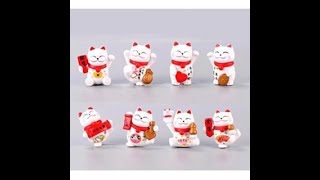 Tượng Mèo May Mắn Maneki Neko,Size 4-5cm,Trang Trí Để Bàn,Tiểu Cảnh 0967 863 963