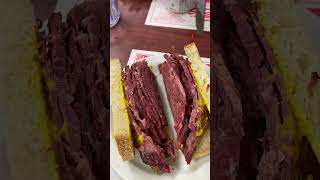 Beef Brisket sandwich at Chez Schwartz Hebraique Charcuterie in Montréal #FoodandTravelNau