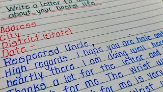 Write a letter to uncle telling him about your hostel life || Letter ✉️ writing #study