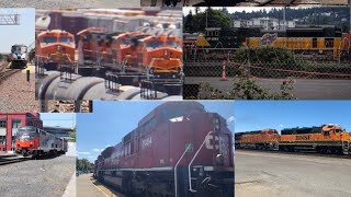 Amtrak 161, UP 1995, CP ACU, BNSF B40-8W's and BNSF going into Emergency in the Western USA