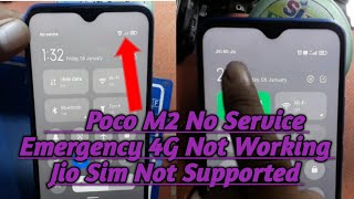 Poco M2 No Network Emergency Jio Sim Not working 4G Volt LTE Problem