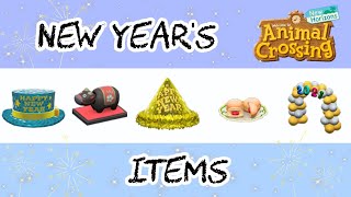 All NEW YEAR'S Items | Animal Crossing New Horizons