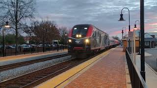 Amtrak 336: Ashland Va. Amtrak Station as new "Amtrak Heritage Edition" passes thru going northbound