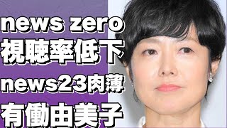 ！？news zero視聴率急降下！news23に迫る異変！有働由美子アナの降板が原因？櫻井翔の月曜日出演も数字低迷！！？!【有働由美子】