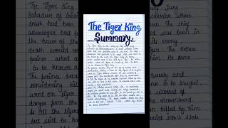 The Tiger King || Summary || Class 12 English || Chapter 2 #shorts #shortsfeed #subscribe #ytshorts