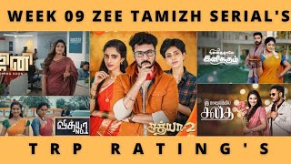 WEEK 09 ZEE TAMIZH SERIAL'S TRP RATING'S (URBAN)🔥 | ZEE TAMIZH | VIDEO'S WORLD | TAMIL | 2022