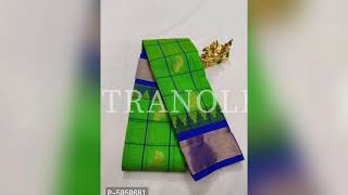 Tranoli Exclusive Temple Border Woven Design Checked Saree