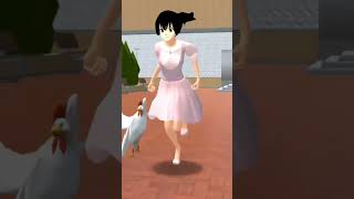 Dia lari dengan ayam itu 😄#shorts_ #sakuraschoolsimulator #shortvideo #viralvideo