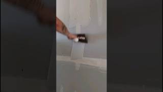 Butt joint with a rock at the top and a sunken bottom #drywallfinisher #satisfying #howto #asmr