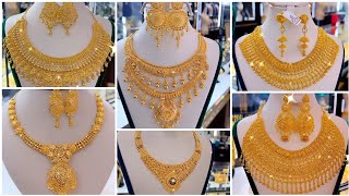 Latest Gold Bridal Necklace Set design 2024|Fancy Gold Jewelry|New model Gold Necklace Set