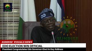 Watch The Moment EDO Governor Elect and His Deputy Takes Their Certificate To Show President TINUBU