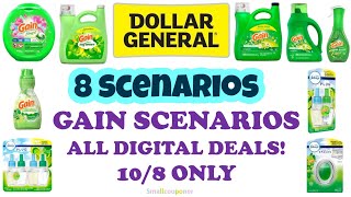 Dollar General Gain Scenarios $5 off $25 10/8 Couponing This Week! 8 Scenarios! All Digital Deals!