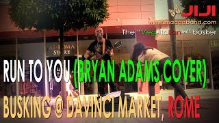 Jiji busking In Rome, DaVinci Market - Run To You (Bryan Adams cover)