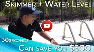 Skimmer + Water Level Check 30 seconds can Save you $300