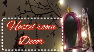 Decorate my hostel room with me|| room decor idea|| GRWM for college