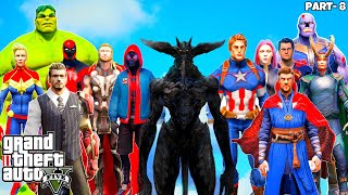 DARK Avengers and Loki Trying to Search Hidden Black Monster in GTA 5 | #008