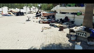 Sit-in des migrants subsahariens au siège de l'OIM à Tunis