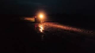 Night view of sonalika rx 47 with rotavator