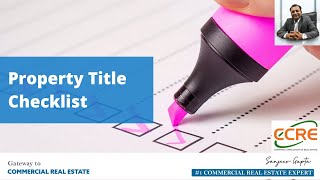 Property Title; Checklist