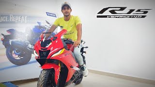 Yamaha R15 V4 Metallic Red Walkaround Review | Exhaust Sound | R15 V4 Red Colour |