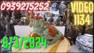 ☎️0939275252 video 1134 ngày 6/3/2024 đôi tỳ hưu đá ngọc lên nước bóng soi thông đèn đẹp _ đồ đồng