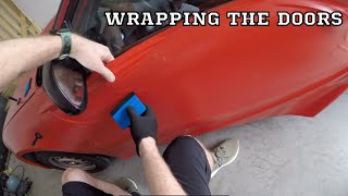 Door Disassembly and Vinyl Wrap for 1995 Honda Civic Doors