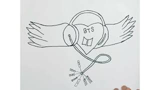 #BTS heart 💜 Drawing - pencil sketch /  Name ring Drawing / BTS Army Drawing/ Sandy queen Art #