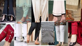 trouser designing ideas 2023 summer trouser design cotton lawn shalwar design #Mycreations-vm3vz