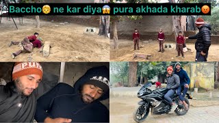 Baccho🧒 ne ker diya😱pura akhada kharab😡 #akhada #desiworkout #funnyvlog #kallankuldeepvlogs #vlog