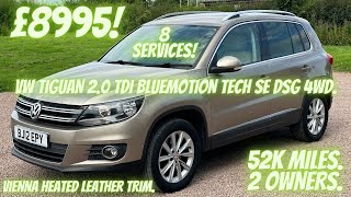 VW Tiguan 2.0 TDI BlueMotion Tech SE DSG Automatic 4WD. Low Mileage!