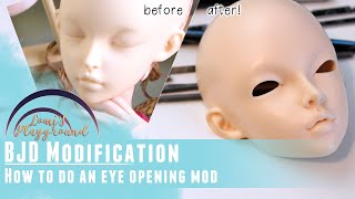 How to modify a sleeping BJD head to an open eyed head